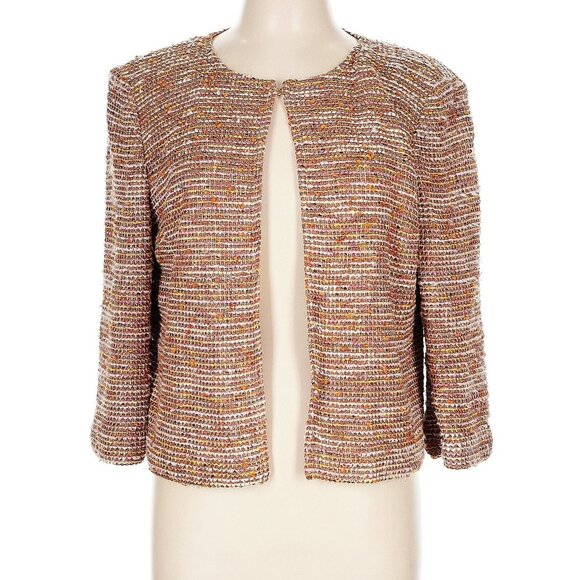 NEW!  St. John Multi Color Knit Jacket Caramel Multi - Size 2 - Picture 1 of 11